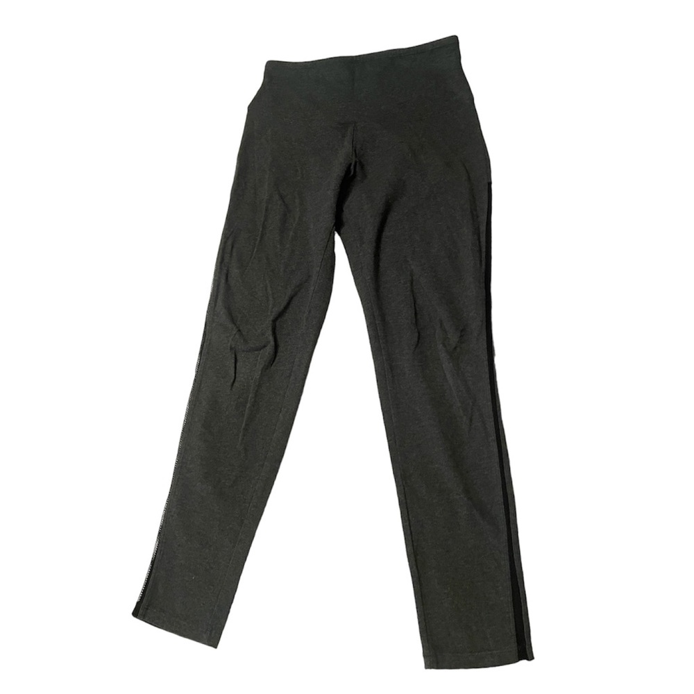 Yummie Gray High Waisted Black Side Panel Leggings